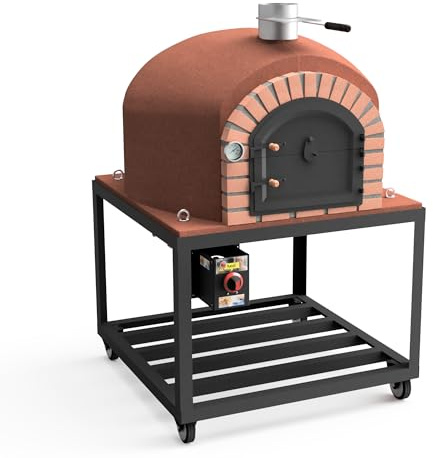 MOVELAR - Horno de Leña Exterior de Obra GRAN CANÁRIA (Negro - 80 x 80 x 170 cm) - Horno exterior de leña vertical, compacto y aislado con corcho, 3 mantas cerámicas - REF: M00033