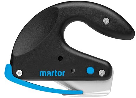 MARTOR SECUMAX OPTICUT, coltello di sicurezza con lama industriale, taglierino per schiuma e pellicole con piede scorrevole teflonato, profondità di taglio max. 7 mm