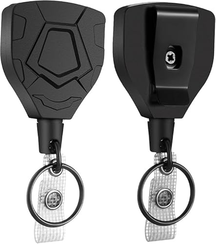 NEO+ Heavy Duty Retractable Keychain, Retractable Lanyard, Keyring with 27.5” Steel Cord, ID Badge Holder with Key Chain for Office School Outdoor