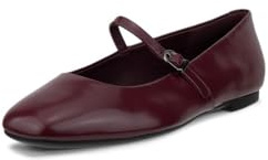 ECCO Women's Margot Mary Jane Ballerina Ballet Flat, Dark Ruby, 9-9.5