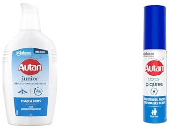Lot Autan Junior - 1 Spray Répulsif Anti-Moustiques Junior Visage & Corps + 1 Gel Après Piqûre Apaisant à Base de Camomille