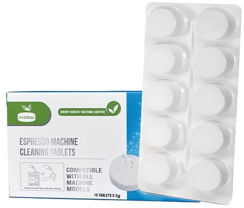 Espresso Coffee Machine Cleaning Tablets, 10Pcs Descaling Tablets for Coffee Machines Universal Descaler Kit Compatible with Keurig Nespresso Breville Sage Longevity Care Effortless Maintenance
