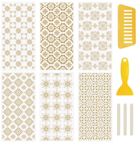 WANDIC 6 Sheets Gold Vintage Rub On Transfer Stickers European Retro Scrapbook Stickers Window Decals Waterproof Decals for DIY Furniture Photo Albums,15 * 30cm