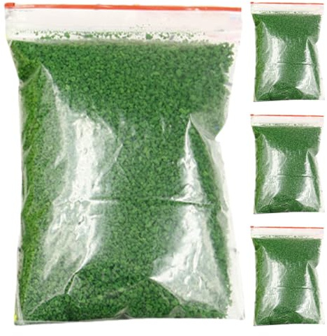 FONDOTIN 4 Paquets Matériau Maquette Herbe Artificielle Poudre Statique Verte pour Paysage Ferroviaire Miniature DIY Décoration Jardin