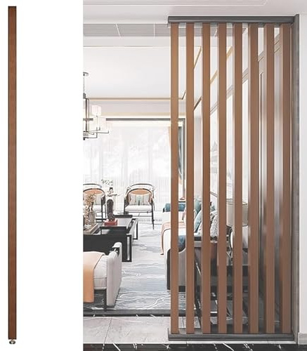 Träspaltrumsavdelare – fristående golv-till-tak för entré kontor restaurang – justerbar höjd integritetsskiljevägg