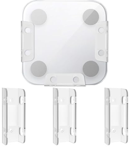 MOROBOR Soporte de báscula de peso montado en la pared, 3 piezas de plástico autoadhesivo inteligente, soporte de almacenamiento de pared ajustable para el hogar, gimnasio, baño, dormitorio, cocina