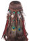 AWAYTR Damen Hippie Boho Indianer Stirnband Feder Stirnbänder für Abendkleider Halloween Karneval, Rot, Einstellbar