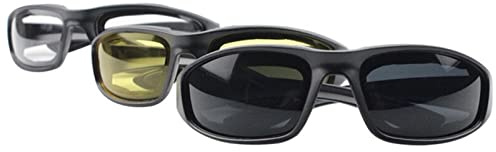 prasku 3X Gafas de Montar a Prueba de Polvo para Motocicleta Ahumado Amarillo Claro Acolchado Cómodo