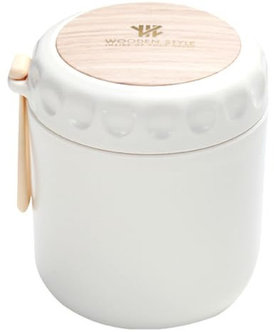 HEMOTON Tasse à Soupe Micro-Ondes 380 ML avec Poignée Mini Barils D'isolation Tasse de Petit-Déjeuner Portable Support de Bouillie de Soupe Pot de Lait Boîte à Lunch Étanche pour Bureau