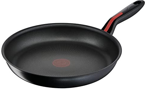 Lagostina Linea Rossa, Padella Antiaderente Ø 28 cm, Induzione, Gas e Forno Antigraffio, Indicatore Cottura Thermosignal, Fondo in Acciaio Inox e Alluminio, Manico in Silicone Antiscivolo