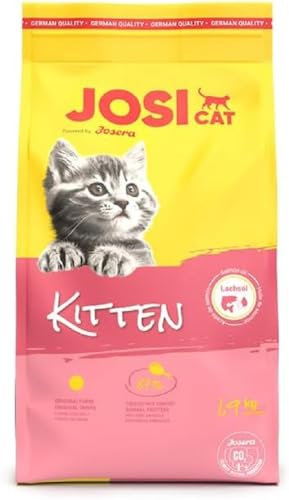JosiCat Kitten (1 x 1,9 kg) | Junior | Premium Trockenfutter für wachsende sowie tragende & säugende Katzen | mit hohem Energiegehalt & wertvollem Lachsöl & Vitaminen | Powered by JOSERA | 1er Pack