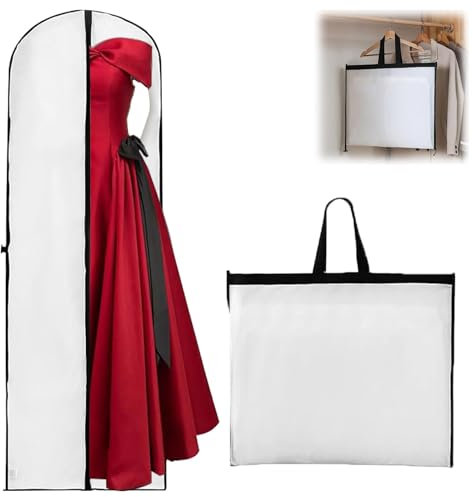 Hochzeits Kleidersack 60 x 180 cm, Anzugtasche, Faltbarer Aufbewahrungssack, Wasserdichter Kleidersack, Hochzeits Kleidersack Mit langem Reißverschluss