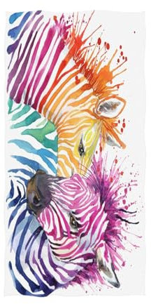 YOUJUNER Große Handtücher, Badetuch, buntes Zebramuster, Badetücher für Dusche, Spa, Sauna, Strand, Fitnessstudio