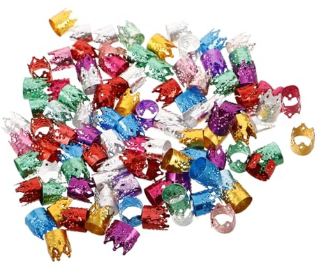 IWOWHERO 100 Piezas de Anillos para Trenzas de Aluminio, Diseño de Tiara, Ligeros y Cómodos, Accesorios para Peinados y Rastas, Fáciles de Usar Color Aleatorio
