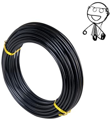 Hantverkstråd 2 mm x 20 m, silvertråd, smyckestråd svart