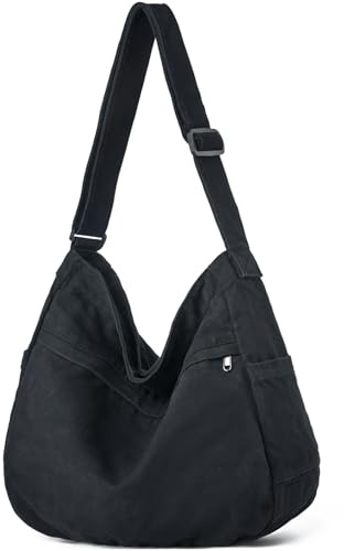 DAINAOTM Canvas Hobo Crossbody Tote Bag for Women & Men Large Messenger Bag
