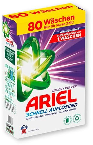 Waschpulver, Color Waschmittel Farbschutz– 5,2 kg (80 Waschladungen) – Effektive Fleckenentfernung, strahlende Sauberkeit 100% Frische und Pflege