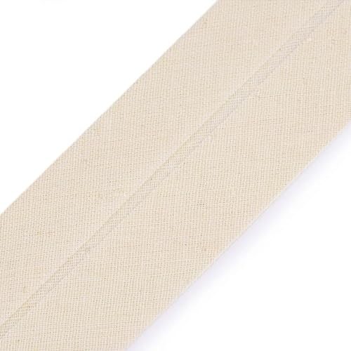 cyclingcolors 1 x snedband av 100% bomull bredd 40 mm längd 25 m högkvalitativt kantband bomullsband snedband perfekt för gör-det-själv, ecru