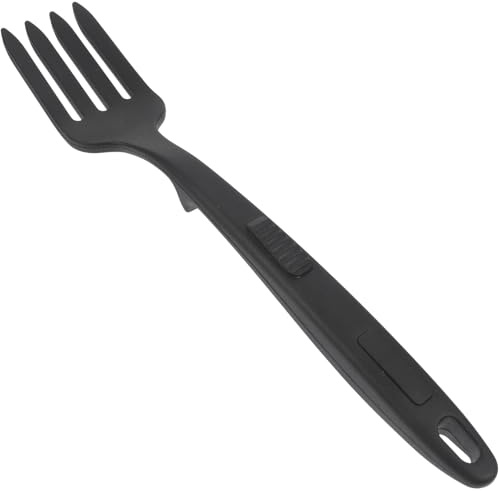 CATIEBYE Forchettone Silicone Nero Ergonomico Forchetta per Servire Pasta e Insalata Facile da Pulire per Ristoranti e Famiglie
