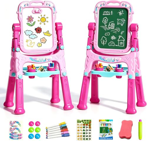 EUCOCO Pizarra Infantil, Regalo Niña 2 3 4 5 6 Años Juguetes Niña 2 3 4 5 6 Años Pizarra Magica Infantil Caballete Navidad Regalos Niñas 2-12 Años Regalo de Cumpleaños Ideas Regalos Originale