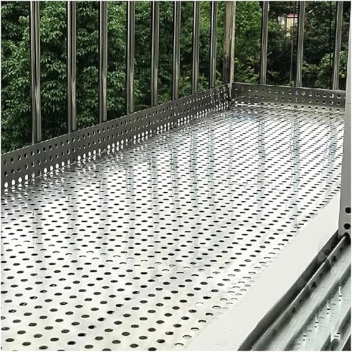 0.3mm Thick Stainless Steel Perforated Metal Sheet - Heavy Duty Balcony Railing Guard, Anti-Fall Window Security Mesh, Non-Slip Floor Mat for Patio and Stair Protection(0.3x10m(1.0x32.8ft))