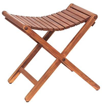 AsinoX TEK.601 Taburete Plegable, Madera de teca, 46x41x46 cm