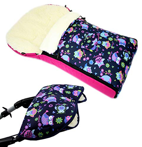 BAMBINIWELT KOMBI-ANGEBOT Muff + vinterväska 108 cm – av lammull för barnvagn, buggy, hjulhängare, skena – EU Eule $7
