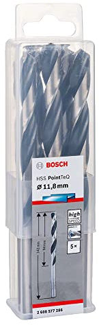 Bosch Professional 5-Piece PointTeQ HSS Twist Drill Bit (for Metal, 11.8 x 94 x 142 mm, Drill Driver Accessories)