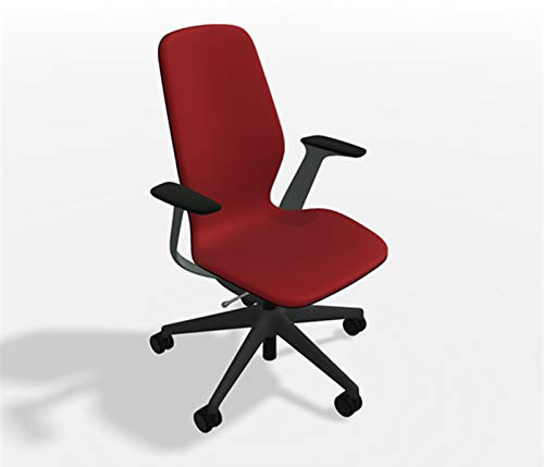 Steelcase SILQ Office Desk Chair Merle Dark Frame Cogent Connect Scarlet Fabric 5S18 - Hard Floor Casters Wheels