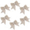 6pcs Glitter Christmas Bow Decorations Bow Xmas Tree Ornaments Christmas Pendants for Home Christmas Party Decor-