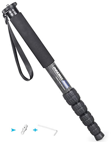 Kohlefaser-Kamera-Einbeinstativ INNOREL RM325C Professionelles, tragbares, leichtes Reise-Einbeinstativ mit 5 Abschnitten für Canon Nikon Sony DSLR-Kamera, Video-Camcorder, Fotografie Traglast 12kg