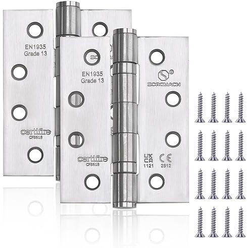 2 Pcs 4 Inch Stainless Steel External Door Hinges - Heavy Duty, Outdoor, Wood