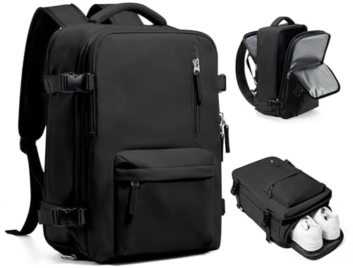 Handbagageryggsäck 40x20x25 för Ryanair reseryggsäck vattentät handbagageryggsäck under sätet 40x30x20 flygplansväska weekendväska vandringsryggsäck fritidsryggsäck,C1-Svart