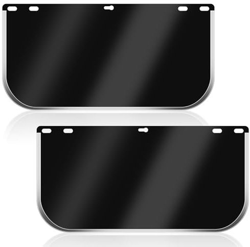 Haishell Lot de 2 visières de casque de protection teintées noires de rechange pour soudage, meulage et cosplay (40 x 20 cm)
