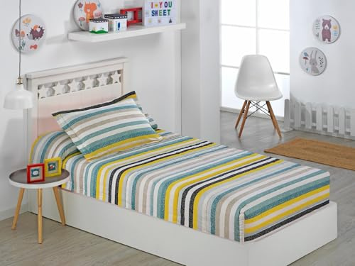 DHESTIA HOME Edredón Ajustable Cama Nido, Litera, Cama 90 y Cama 105 Infantil y Juvenil Color Color K Talla Cama 90