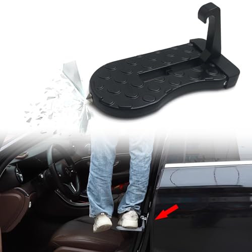 BSFYJXW Marchepied de Porte de Voiture pour Mercedes-Benz ML-Class (W164), Pédale de Crochet de Véhicule, Repose-Pieds de Véhicule avec Marteau de Sécurité,A/Black