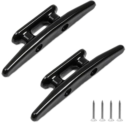 VBSYUYQ 2 Pcs 6 Inch Black Plastic Boat Cleats for Kayak Dock Deck