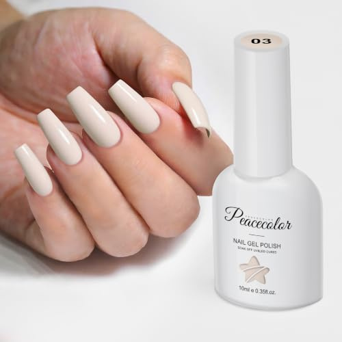 PEACECOLOR 10 ml UV-nagellack beige, gelnaglar Soak-Off UV/LED gelnagellack Nagellackset Gelnaglar för nagelsalong DIY hemma