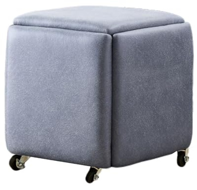Generico Sgabello quadrato, sedia a cubo con poggiapiedi 5 in 1, seduta for camera da letto, soggiorno, sala da pranzo, piccoli spazi, facile da rimuovere(Color 5,45x45cm)