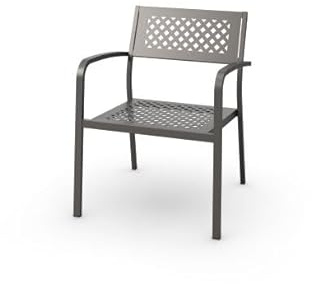 RD ITALIA Set 2 Poltrone Lola Relax - Sedie da Giardino Impilabili con Braccioli - Design Classico a Rombo in Acciaio Prezincato Antracite - Arredo Esterno Contract Made in Italy 64 x 64 h 79 cm
