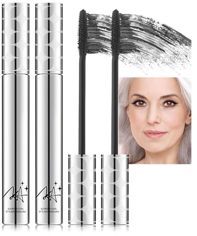 2-Pack Black Mascara for Older Women Waterproof Volumising & Lengthening Mascara for Thinning,Ageing Lashes | Gentle on Sensitive Eyes