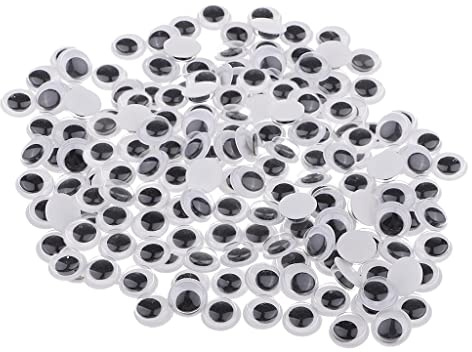 SERUCARY Ojos Móviles, Ojos Autoadhesivos para Manualidades, Pegatinas de Ojos de Plástico para Niños, Lecciones de Arte, Juegos Creativos, Decoraciones para F, 10 mm 200 Piezas