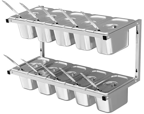 Pizza Station Grill Table Cart, Stainless Steel Wall Mounted 2-Tier Kitchen Organizer for Efficient Pizza Preparation