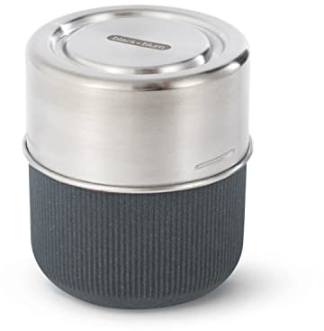 Black+Blum - Glass Meal Prep Lunch Bowl - Leak Proof Food Container & Lunch Box - Microwave & Oven Safe - Slate, 450 ml