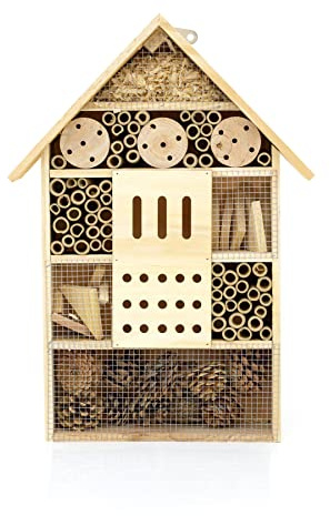 Carousel Home Extra Large Wooden Insect Hotel Wooden Insect House | Garden Bug Bee Hotel Nesting Habitat For Bees, Butterflies, Ladybirds | Bug House For Garden