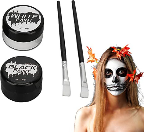 Bodypainting Farben, Face Paint, Gesichtsbemalung Schwarz Weiß Hochpigmentierte Gesichtsbemalung Spezialeffekte Make Up Kit Anzieh Halloween Schmink Kit Halloween Schmink Kit