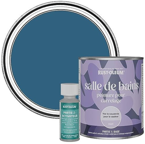 Rust-Oleum Blue Water-Resistant Bathroom Tile Paint in Matt Finish - Cobalt 750ml