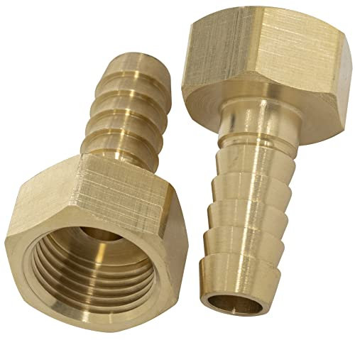 AERZETIX - C65000 - Lot de 2 Raccords femelles cannelés 1/2 pour tuyau de Ø13 mm - filetage interne - pour clé 25 mm - adaptateur connecteur système circuit d'irrigation arrosage pompe - en laiton