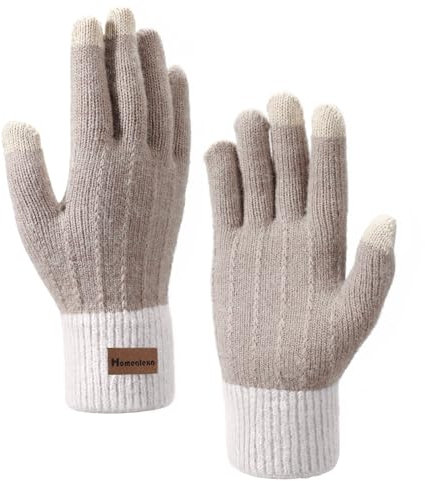Homealexa Winterhandschuhe Touchscreen Handschuhe Strick Fingerhandschuhe Sport Warm und Winddicht Winterhandschuhe für Skifahren Radfahren und SMS Geeinget für Damen und Herren