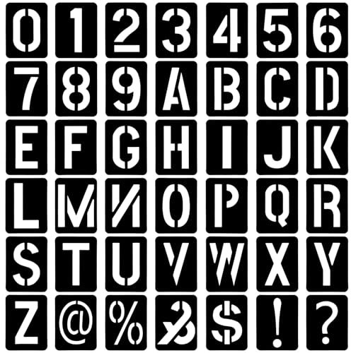 42 Stück Buchstaben Schablone Set, 10cm Buchstaben Zahlen Zeichen Schablonen, Wiederverwendbare Zahlenschablonen, Alphabetschablone für Holzschilder, Malerei DIY und Handwerk